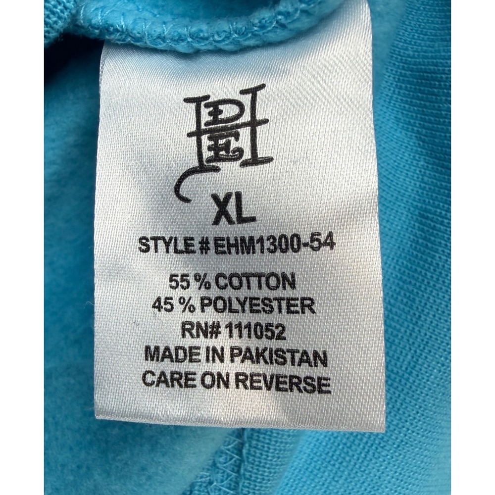Ed Hardy Hoodie Mens XL Blue Skull Flame Tattoo Graphic Pullover Y2K EHM1300-54 - Picture 3 of 9